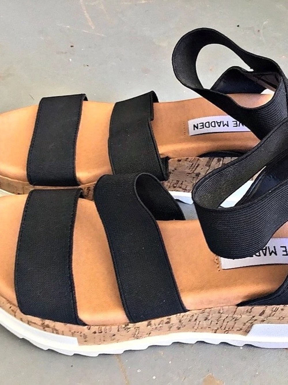 Steve Madden Slinky Platform Sandal Black & Brown Wedges